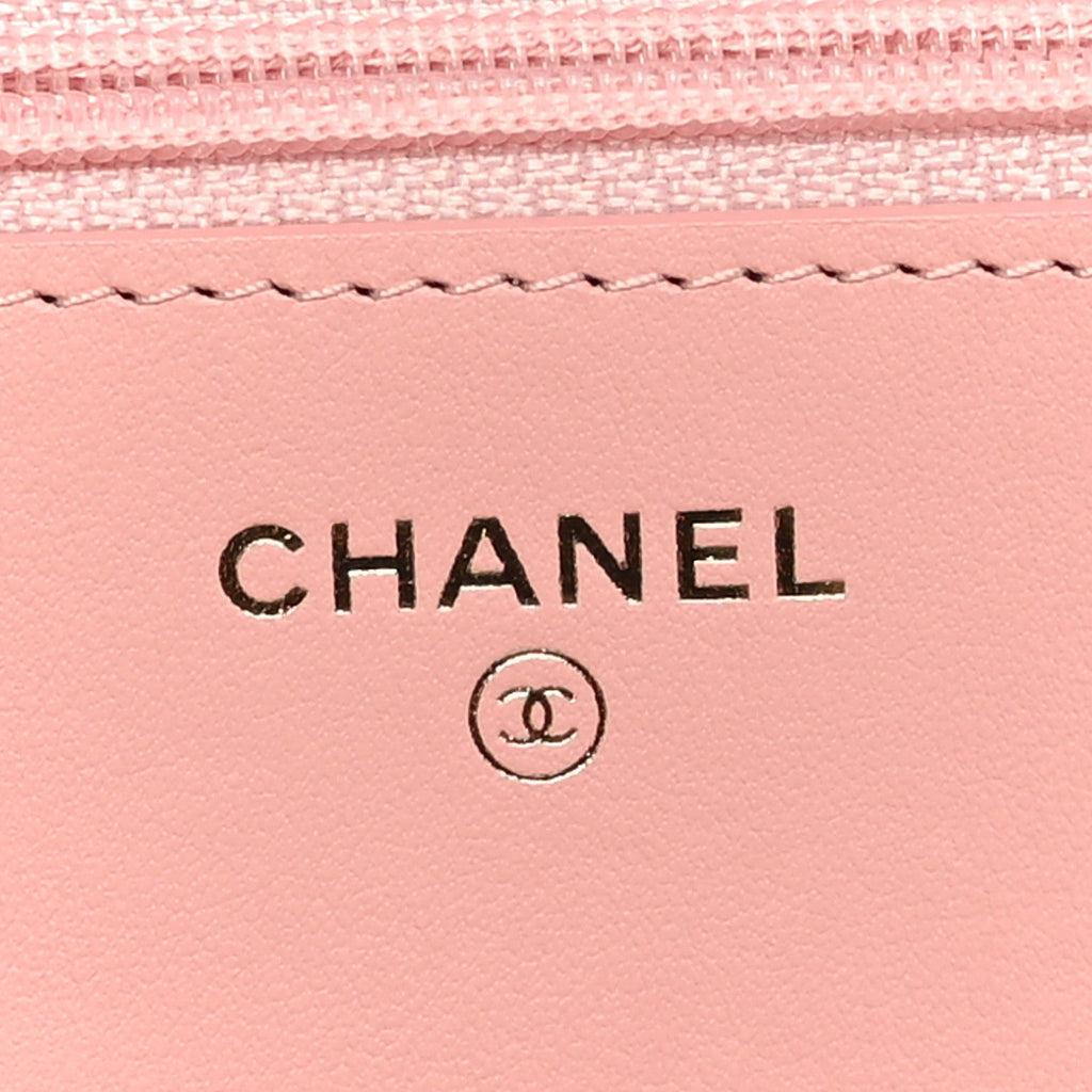 Caviar Quilted Boy Wallet On Chain WOC Pink