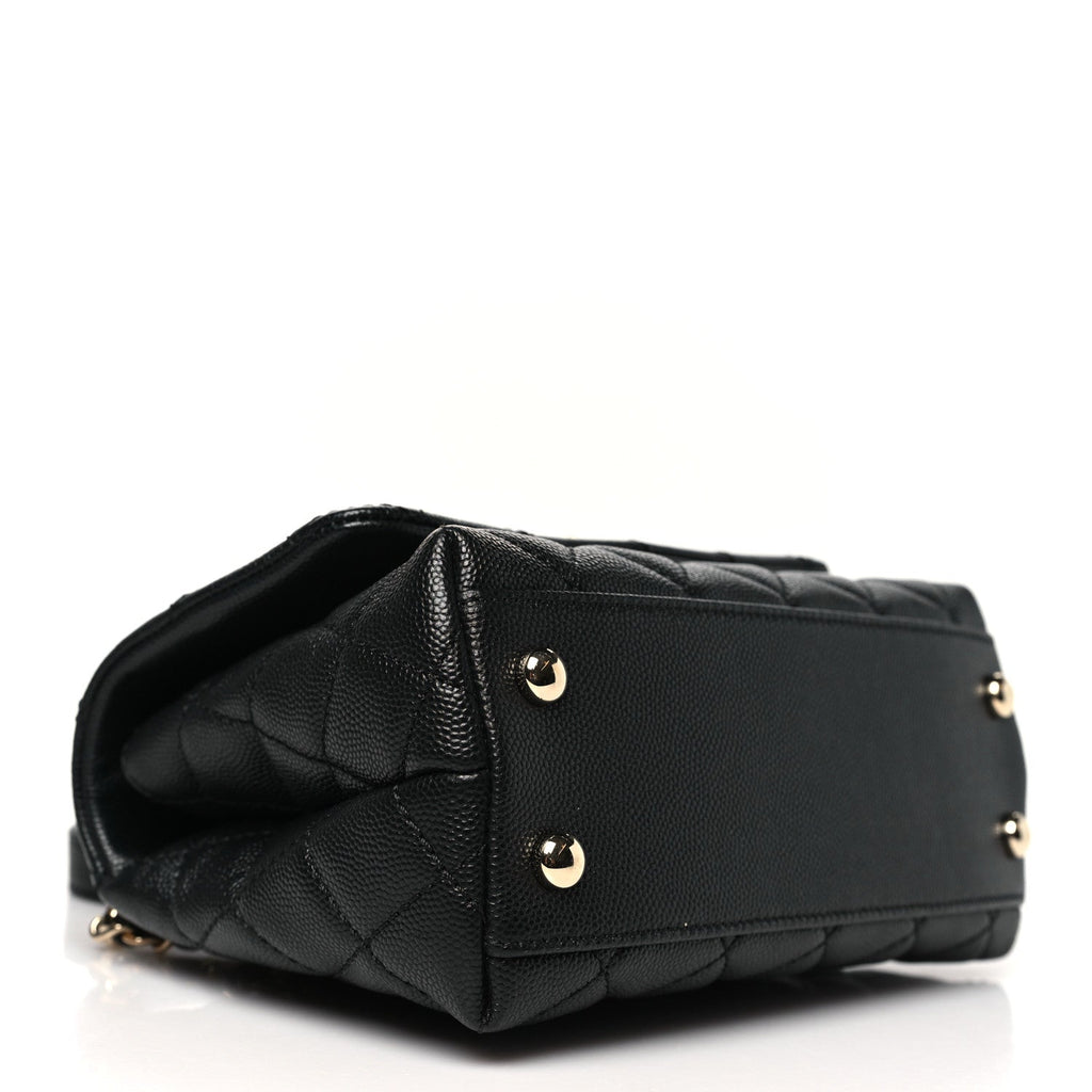 Caviar Quilted Extra Mini Coco Handle Flap Black