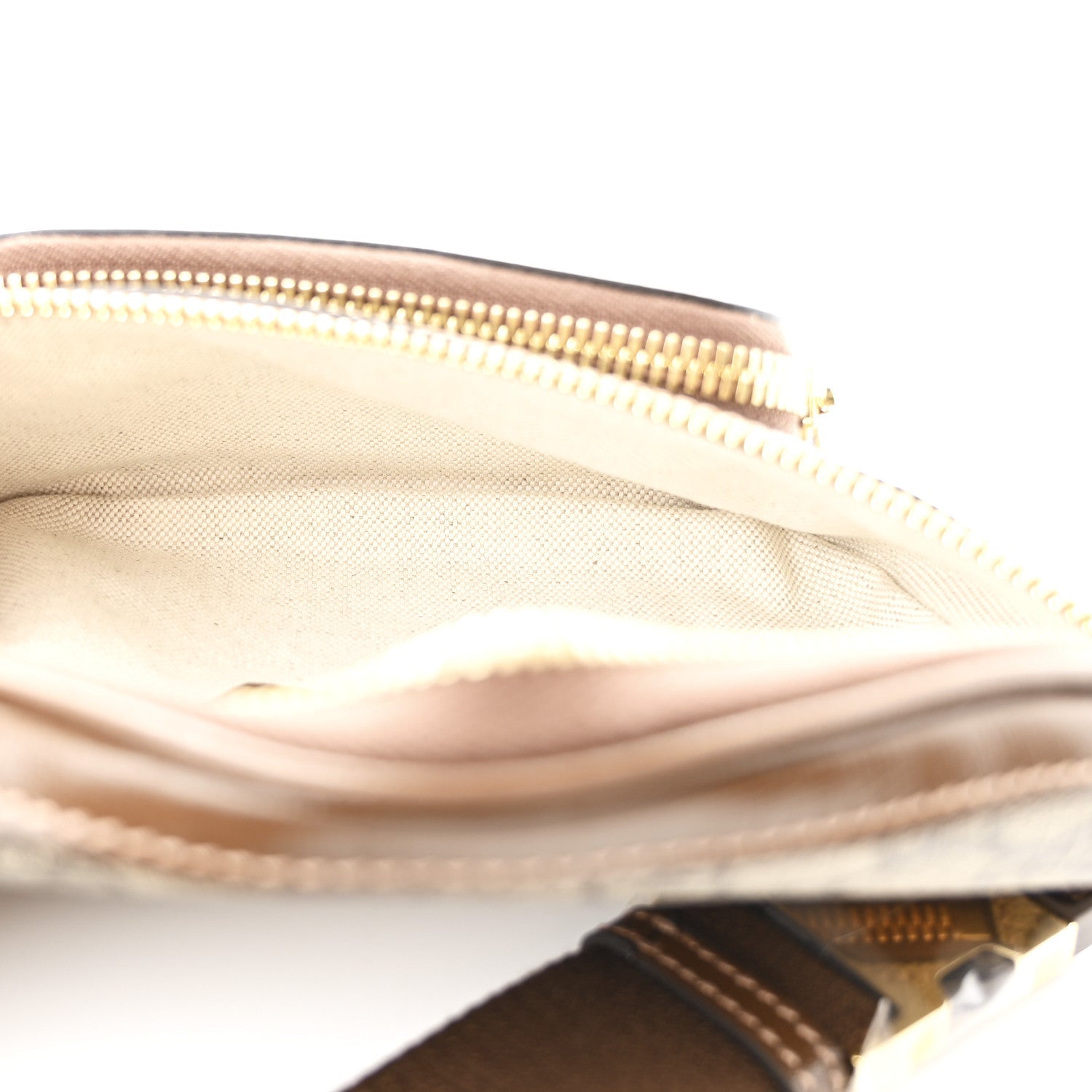 GG Supreme Monogram Textured Calfskin Retro Interlocking G Belt Bag Beige Ebony Brown Sugar
