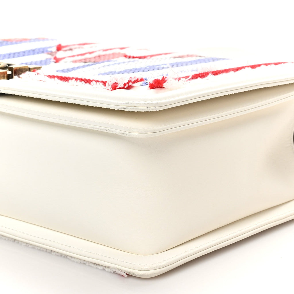 Sequin Canvas New Medium Cuba Boy Flap White Blue Red