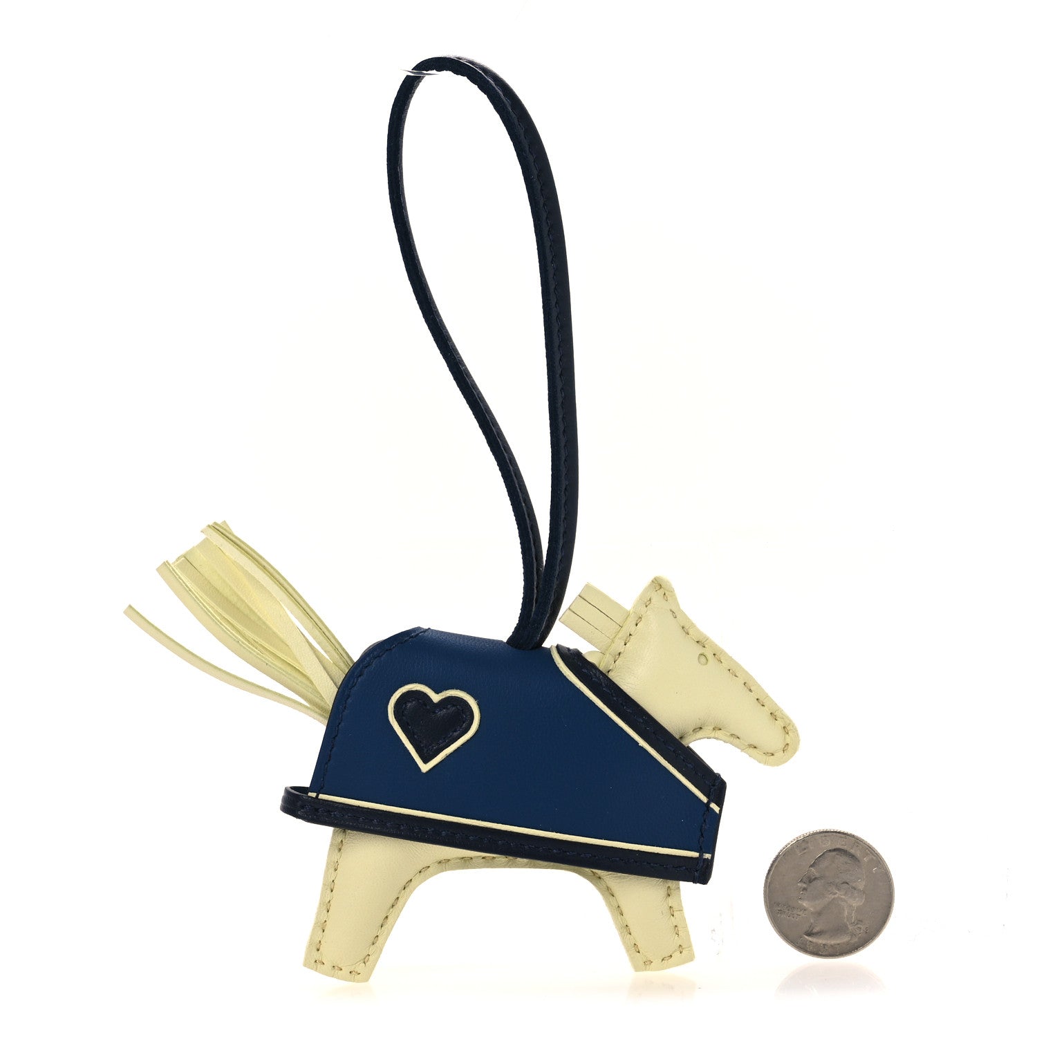 Milo Lambskin Grigri Rodeo Robeo Coeur Bag Charm PM Jaune Milton Bleu Nuit Bleu Tie
