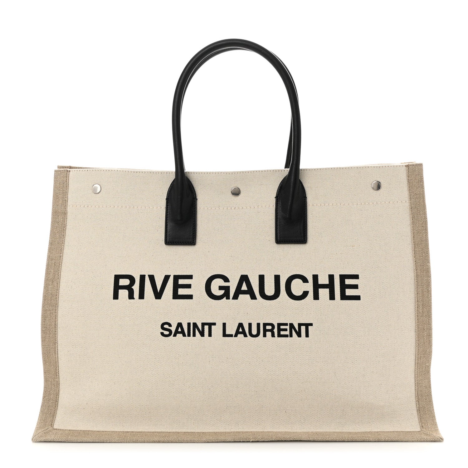 Linen Calfskin Rive Gauche Tote Optic White