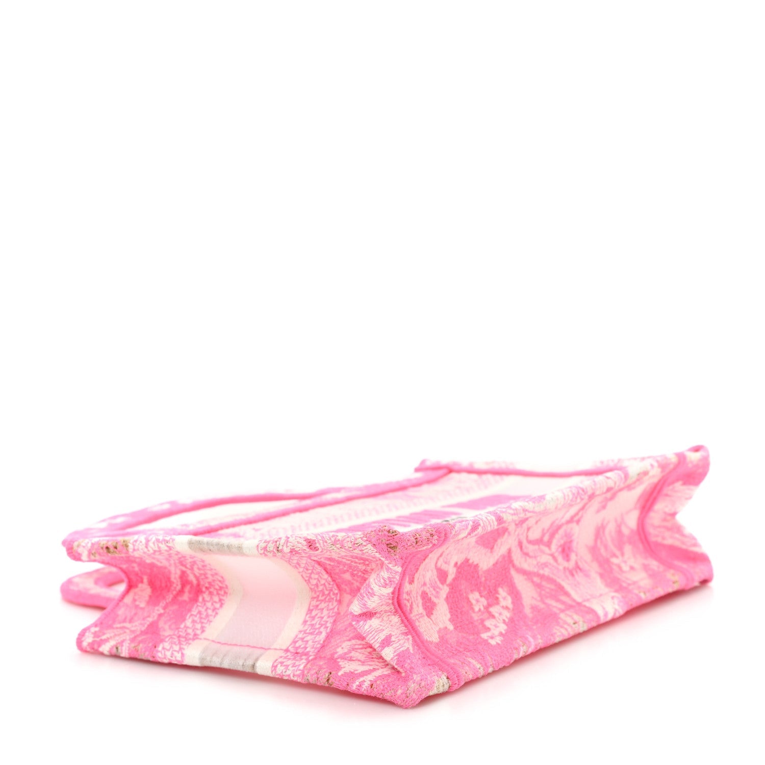 Canvas Embroidered Mini Toile De Jouy Book Tote Pink