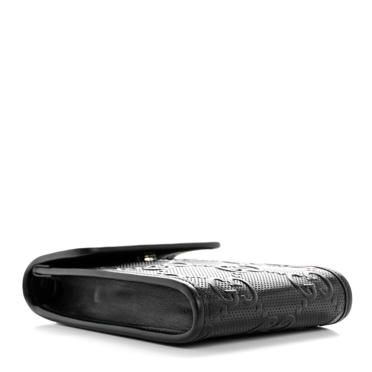 Calfskin GG Tennis Embossed Mini Crossbody Bag Black