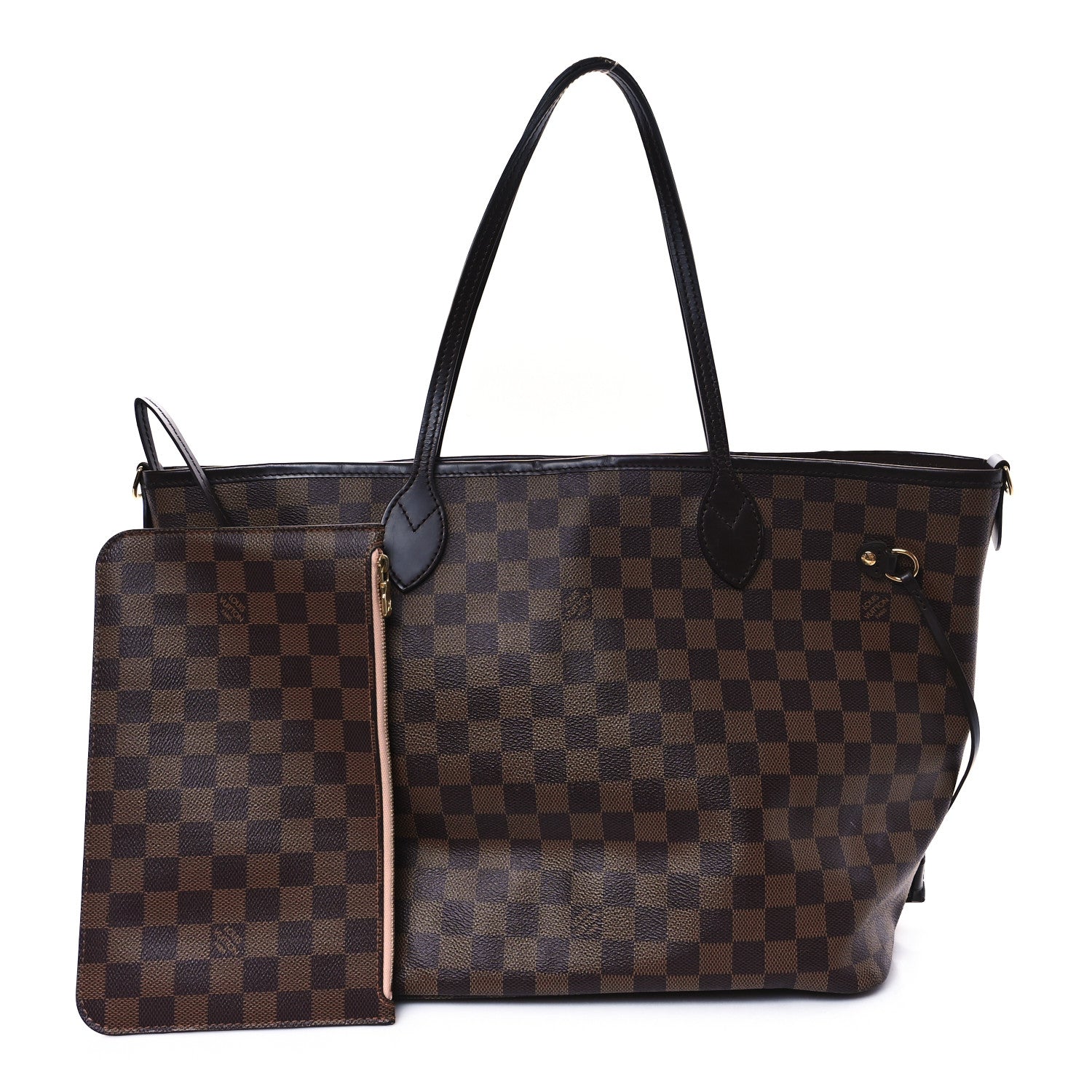 Damier Ebene Braided Neverfull MM Pink