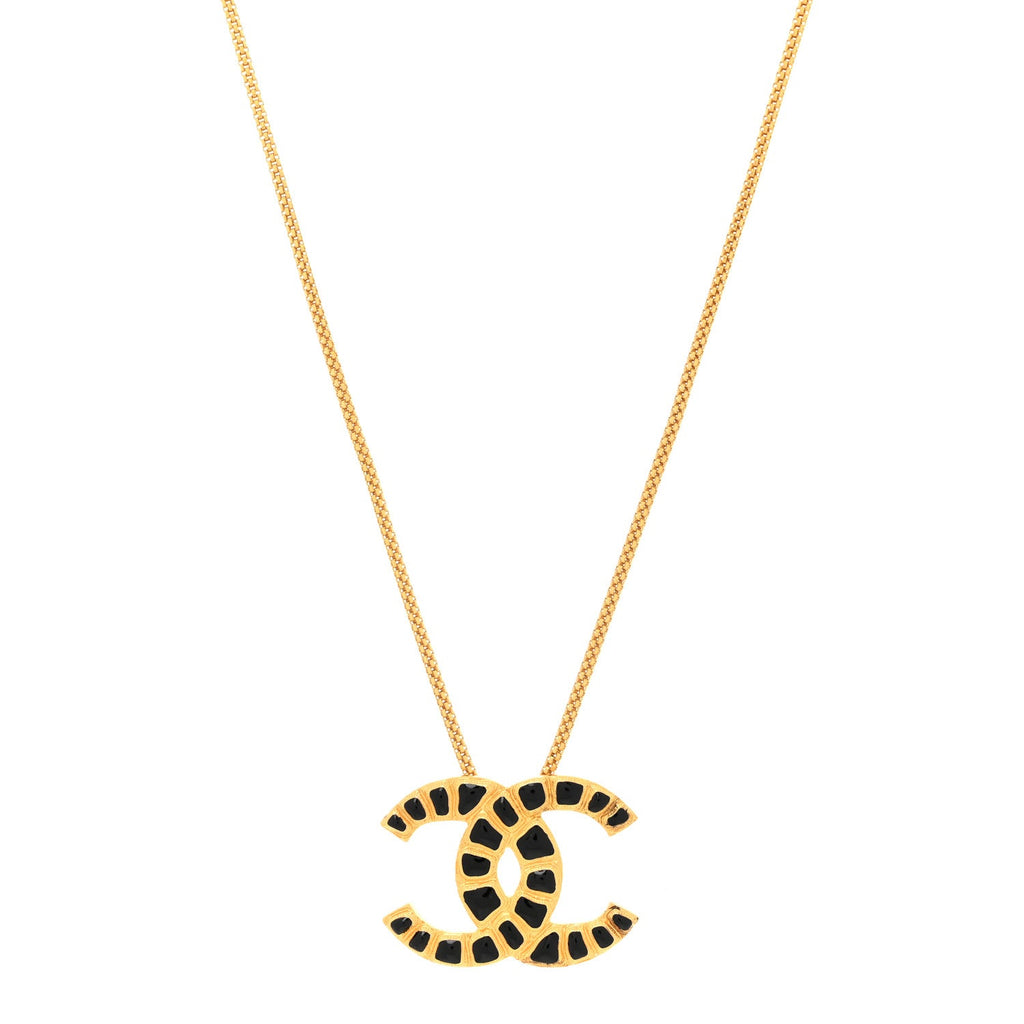 Resin Along The Nile CC Pendant Necklace Gold Black