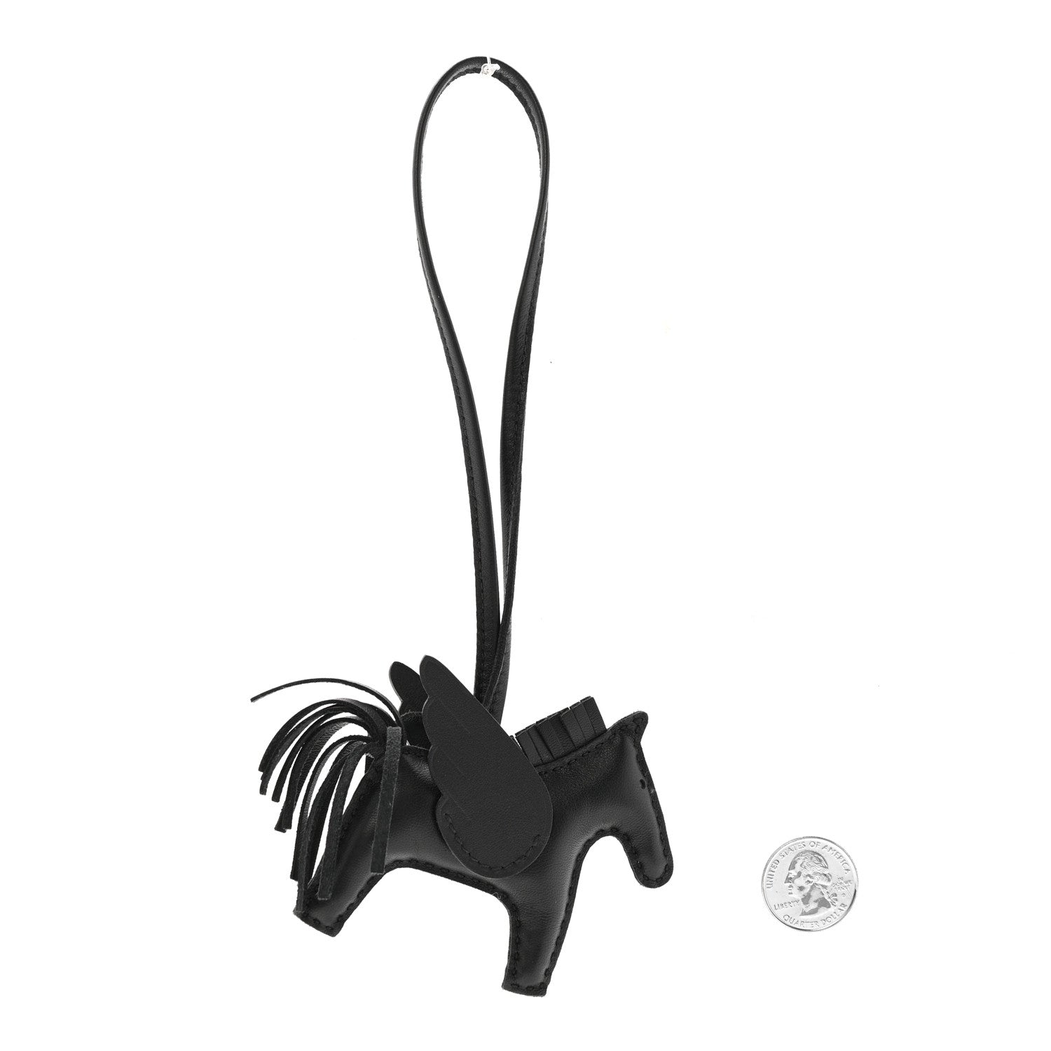 Milo Lambskin Grigri Rodeo Pegase Horse Bag Charm PM So Black