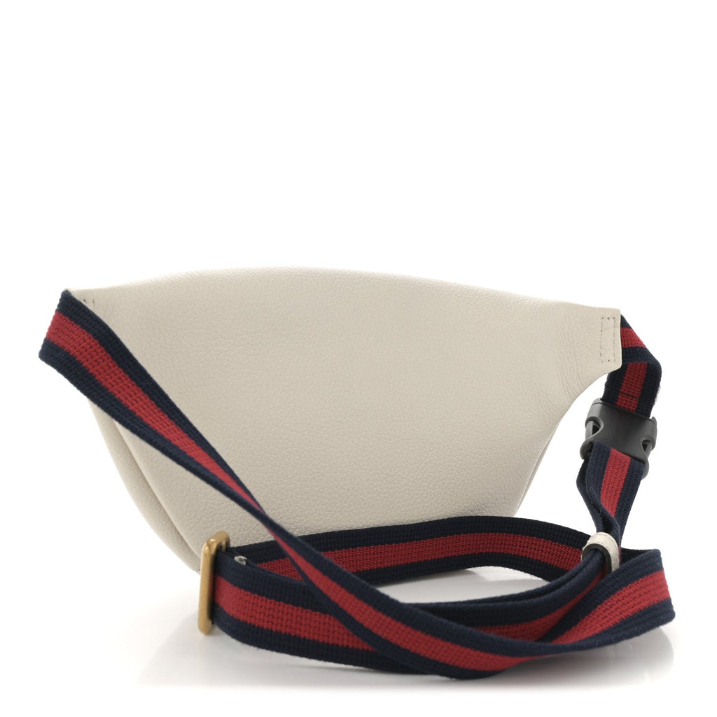 Grained Calfskin Small Logo Belt Bag White