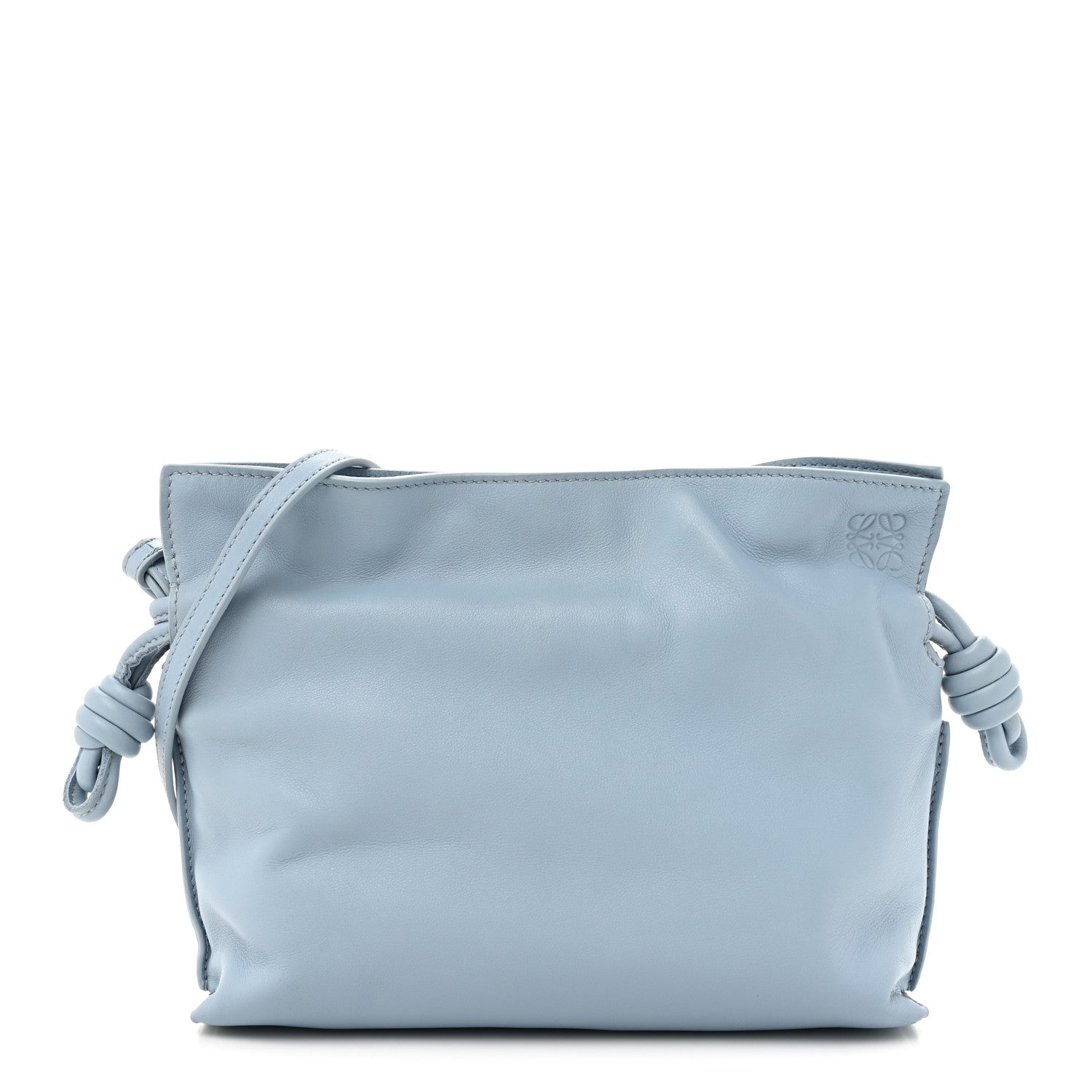 Nappa Flamenco Mini  Knot Bag Dusty Blue