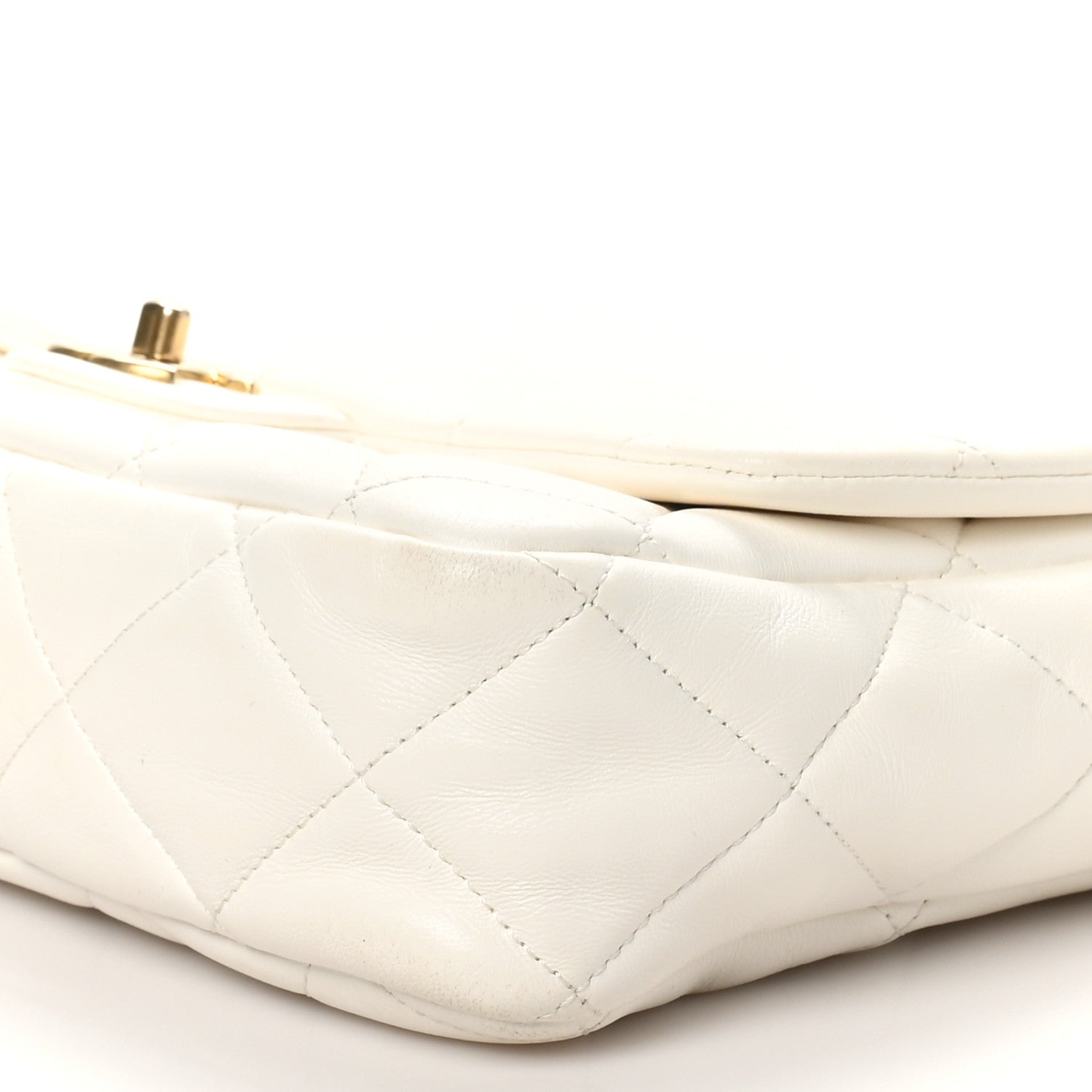 Lambskin Quilted Large CC Funky Town Flap White