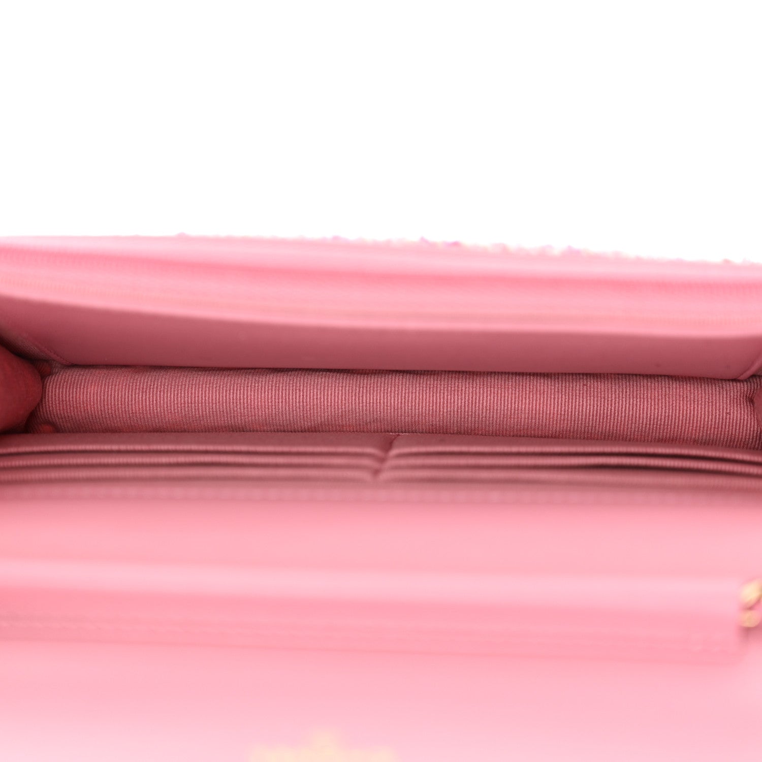 Tweed Quilted Wallet On Chain WOC Pink