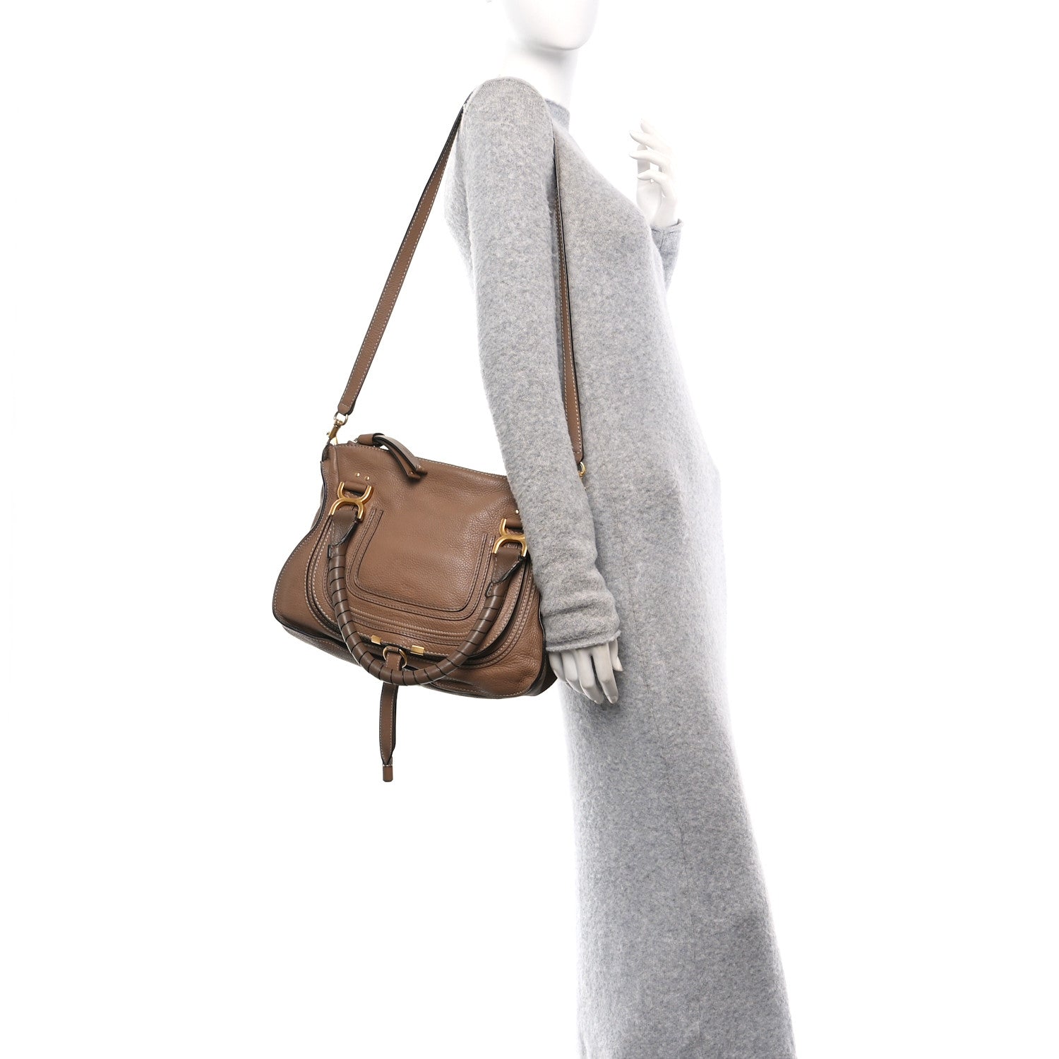 Calfskin Medium Marcie Satchel Nut