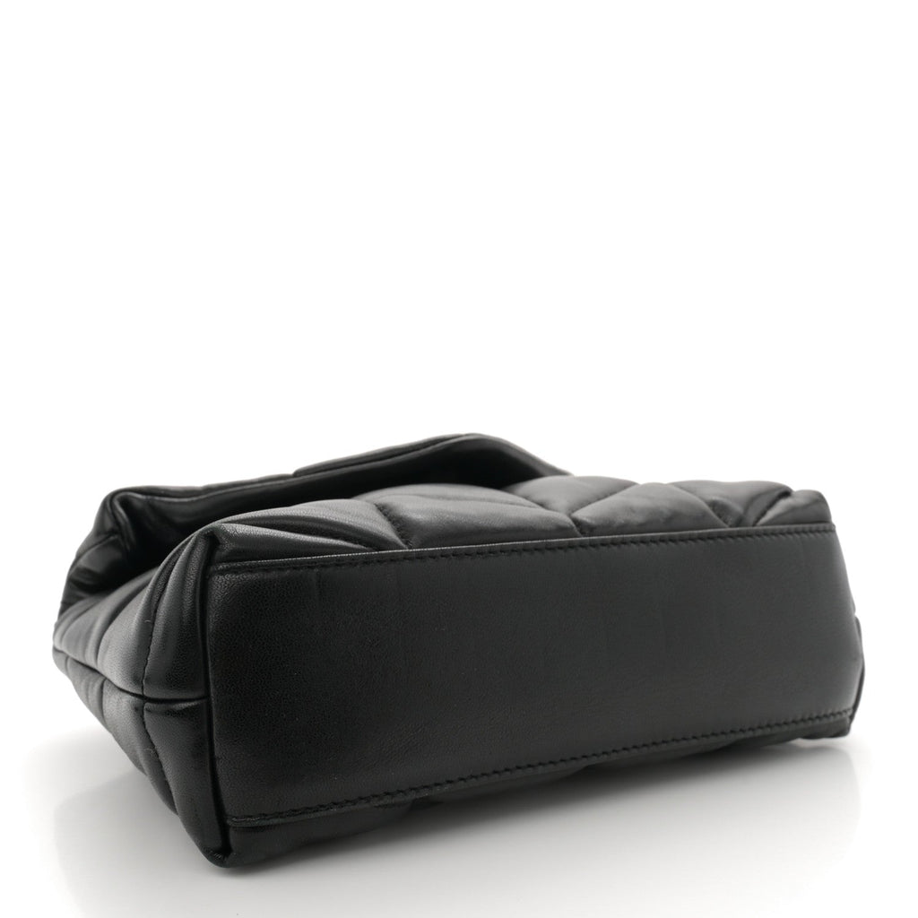 Lambskin Quilted Toy Loulou Puffer Monogram Chain Satchel Black
