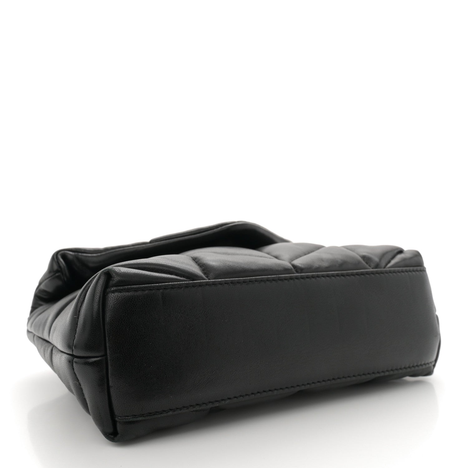 Lambskin Quilted Toy Loulou Puffer Monogram Chain Satchel Black