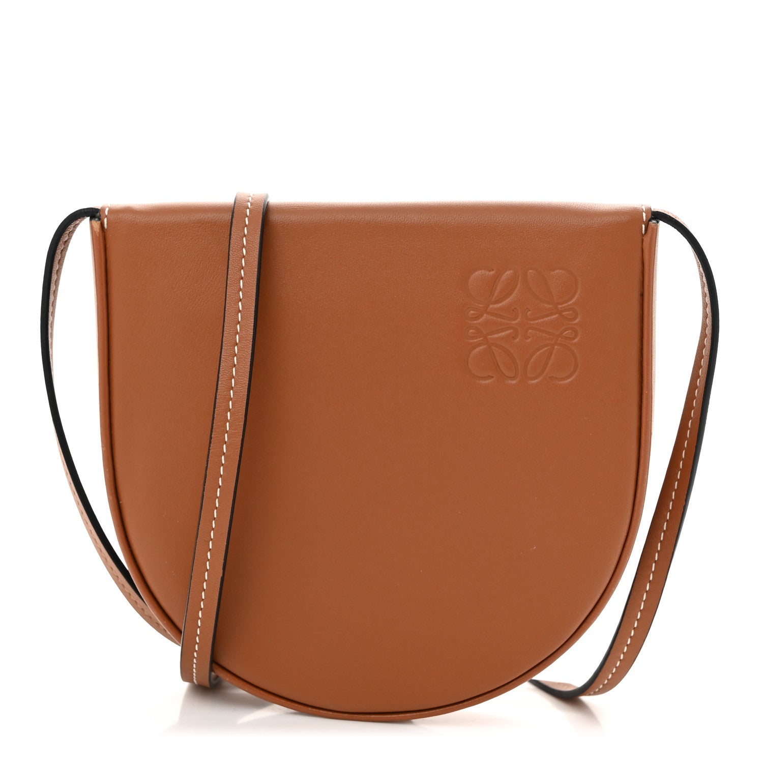 Soft Calfskin Large Heel Pouch Tan