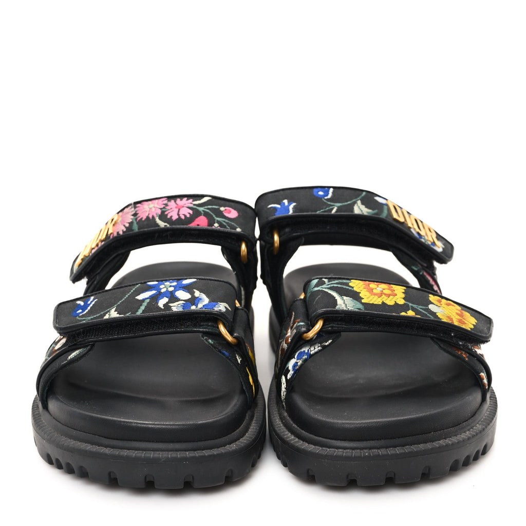 Technical Fabric Petites Fleurs Print Dioract Sandals 36.5 Black Multicolor