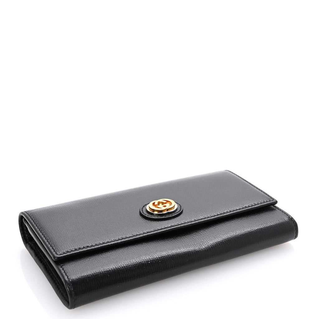 Azalea Calfskin Marina Long Wallet Black