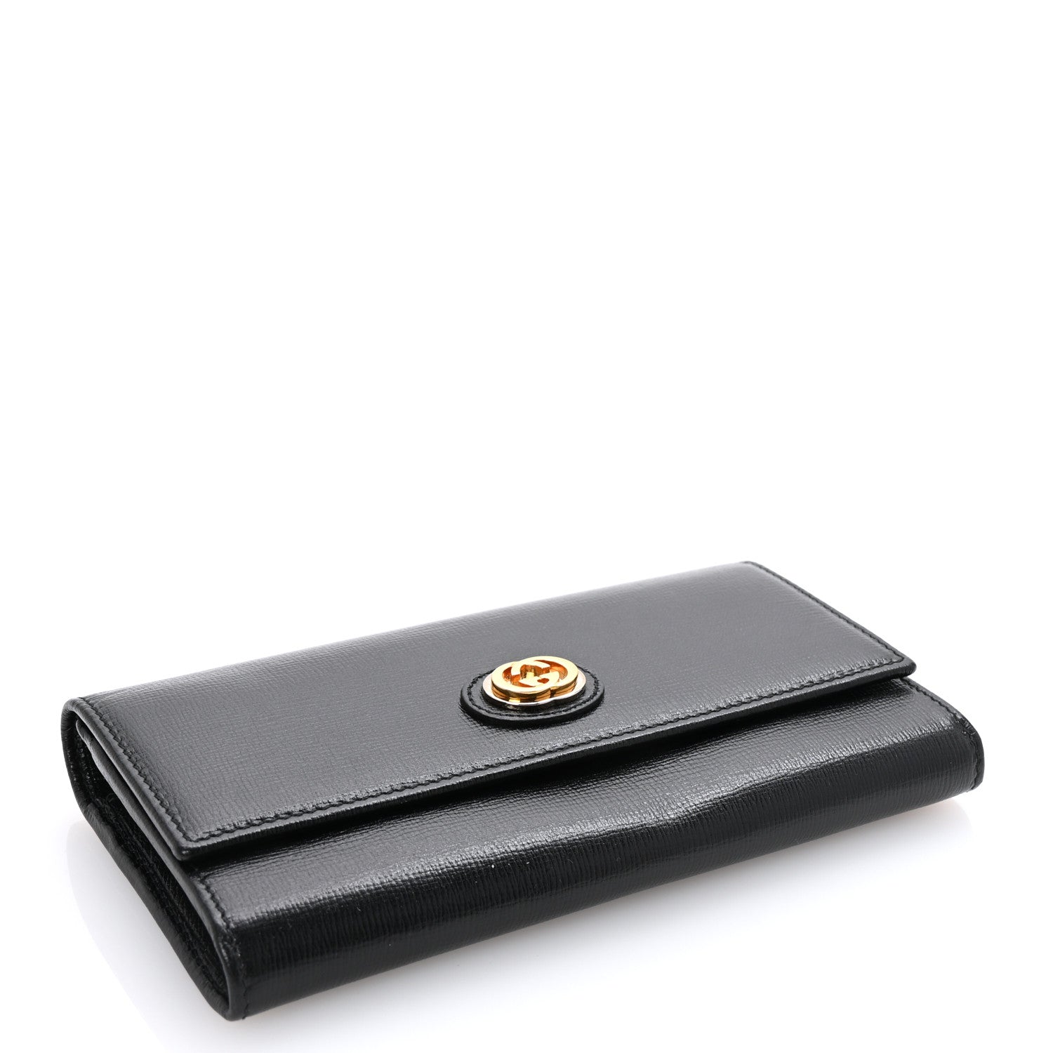 Azalea Calfskin Marina Long Wallet Black
