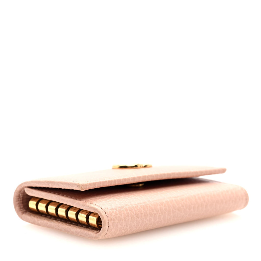 Dollar Calfskin GG Marmont 6 Key Holder Perfect Pink