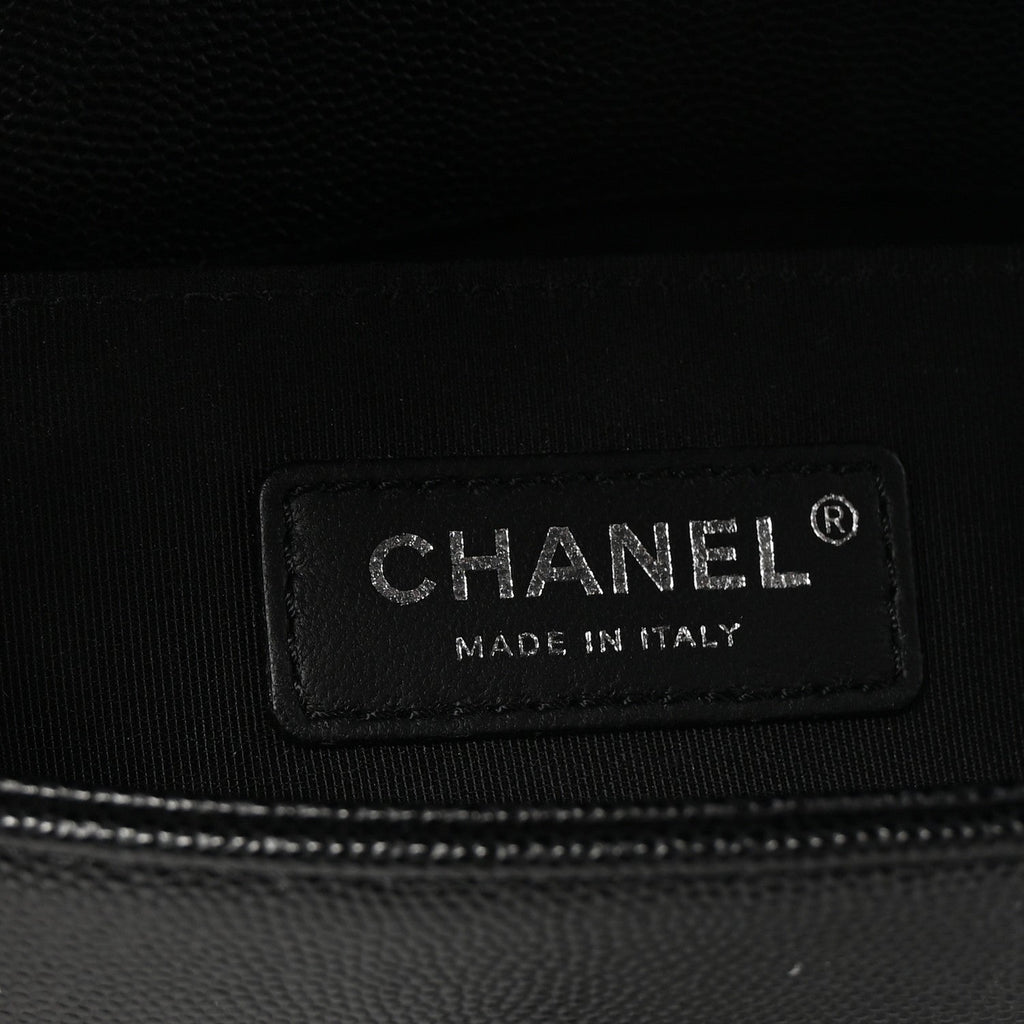 Caviar Quilted Small Boy Flap Black