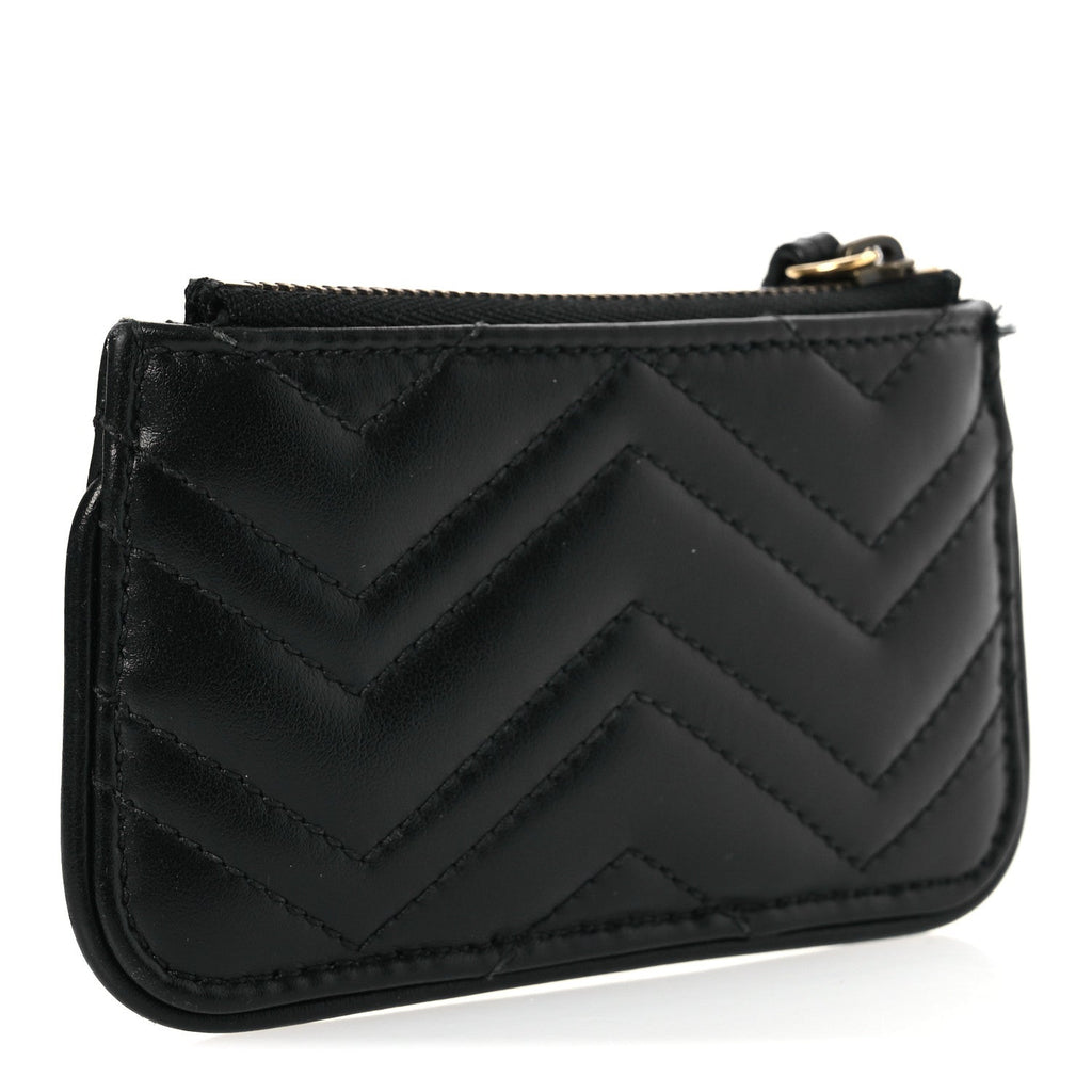Calfskin Matelasse GG Marmont Key Case Black