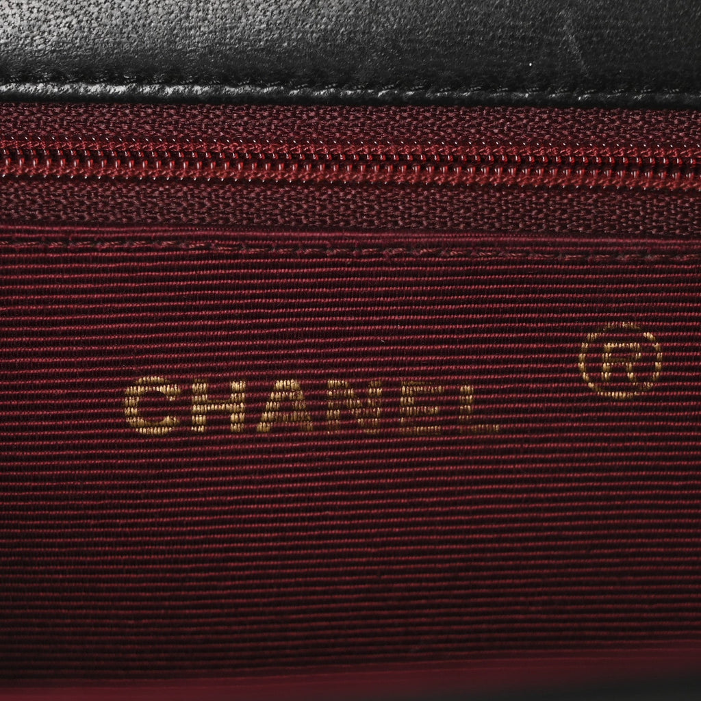 Lambskin Horizontal Quilted Small Single Flap Black