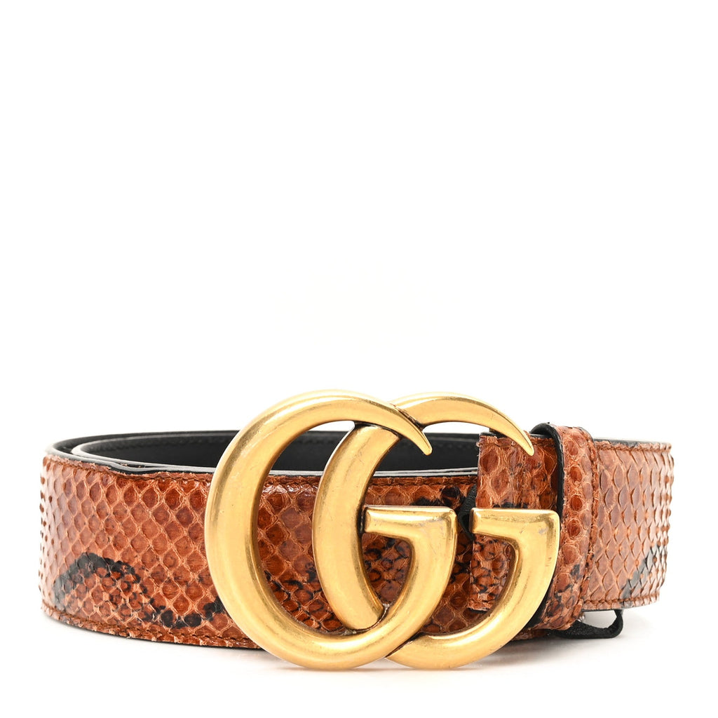 Snakeskin Double G 40mm Belt 80 32 Brown