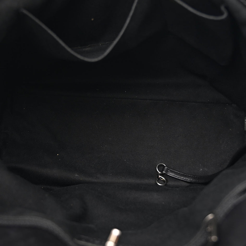 Calfskin Quilted Large Shopping In Chains Tote Black