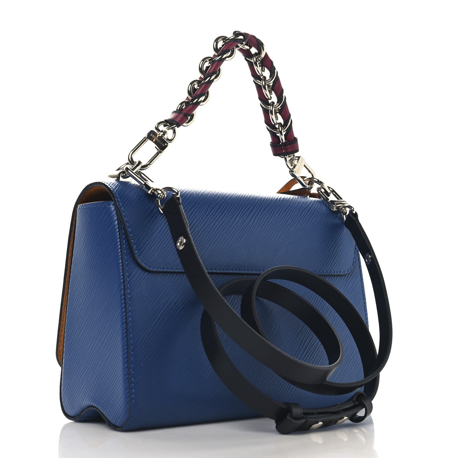 Epi Twist Braided Strap Shoulder Bag MM Bleu Roi