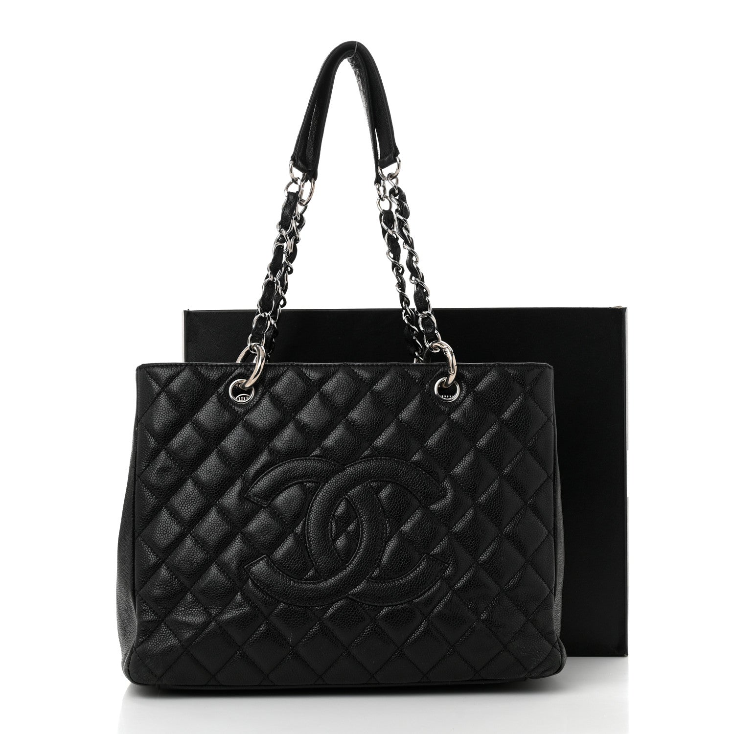 Caviar Quilted Grand Shopping Tote GST Black