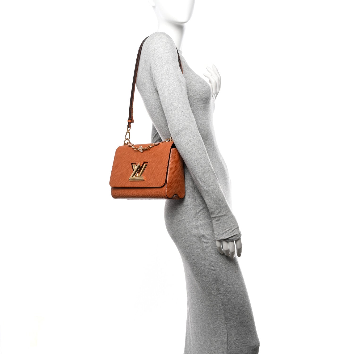 Epi Twist Shoulder Bag MM Gold Cipango