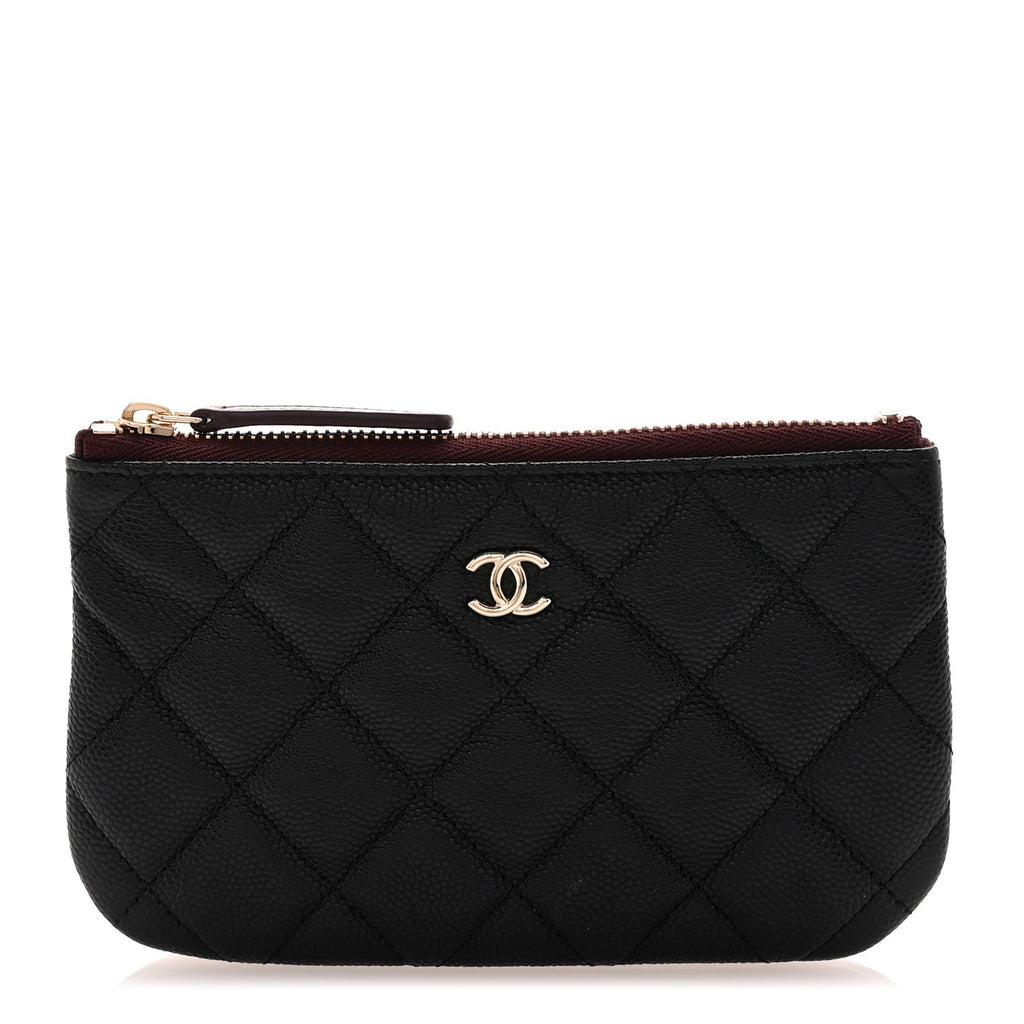 Caviar Quilted Small Cosmetic Case Black