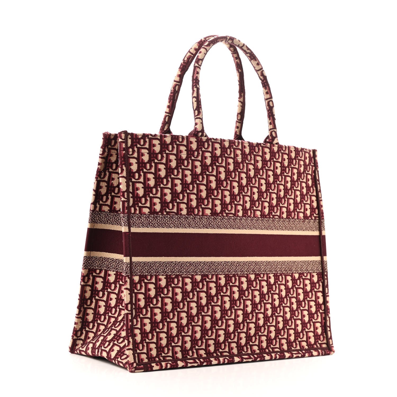 Oblique Large Book Tote Burgundy Multicolor