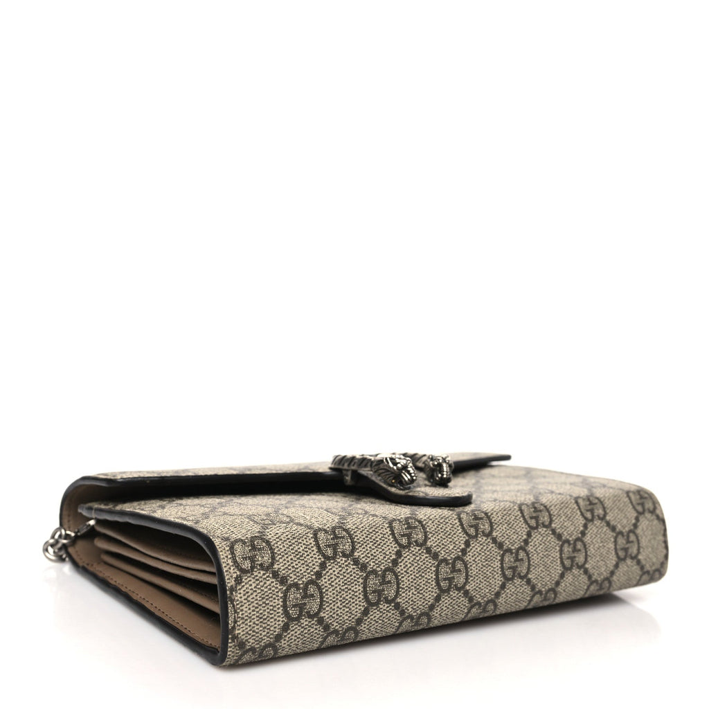 GG Supreme Monogram Mini Dionysus Chain Wallet Beige Taupe