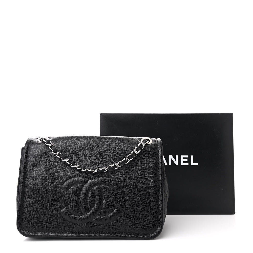 Caviar Large Timeless CC Flap Black