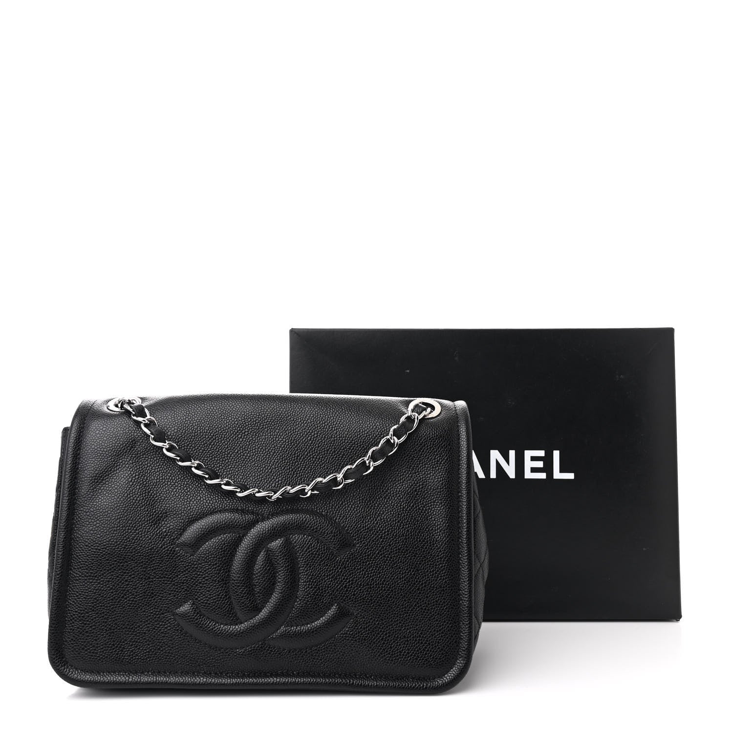 Caviar Large Timeless CC Flap Black
