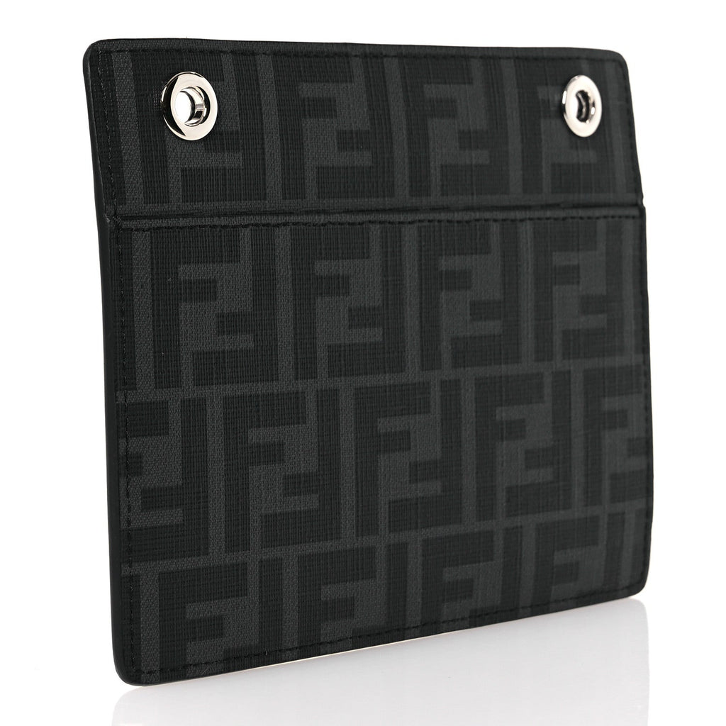 Glazed Fabric Vitello Liberty FF 1974 Logo Pocket Peekaboo Black