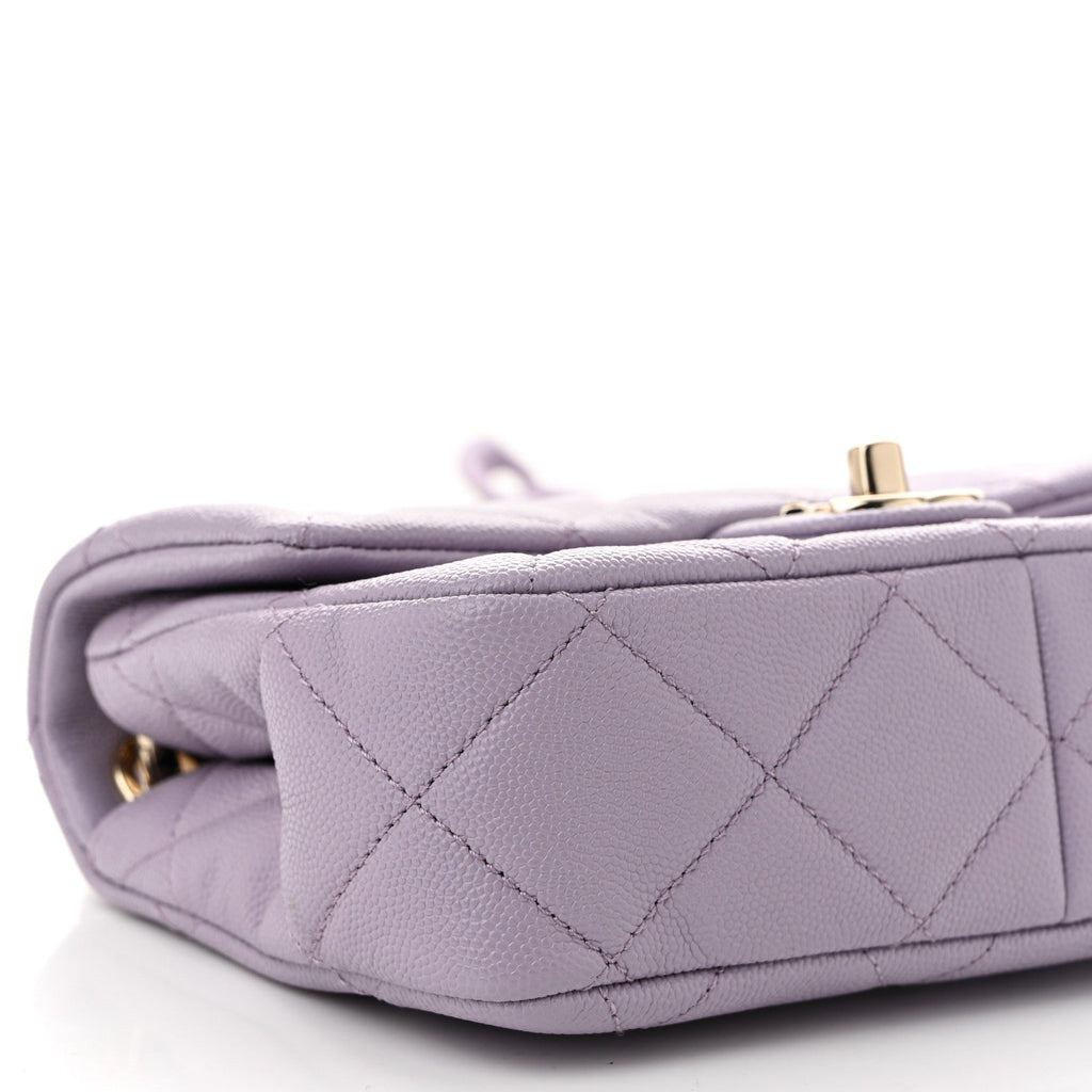 Caviar Quilted Funky Match Mini Flap Light Purple