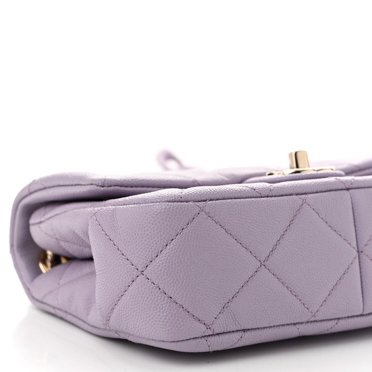 Caviar Quilted Funky Match Mini Flap Light Purple