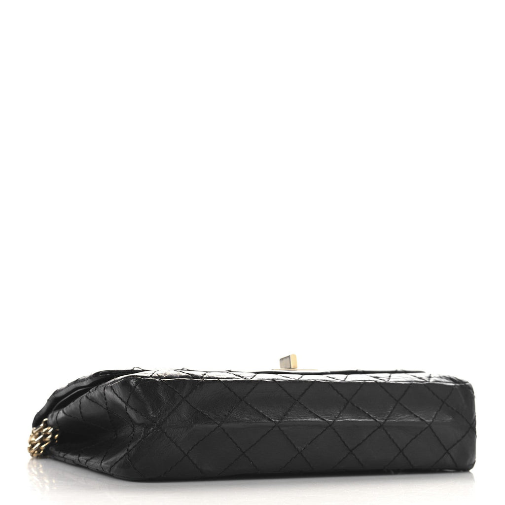Aged Calfskin Quilted 2.55 Reissue 225 Flap Black