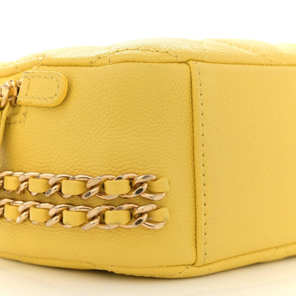 Caviar Quilted Mini CC You Camera Case Yellow