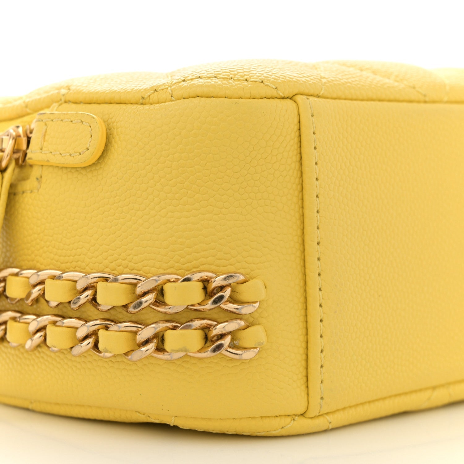 Caviar Quilted Mini CC You Camera Case Yellow