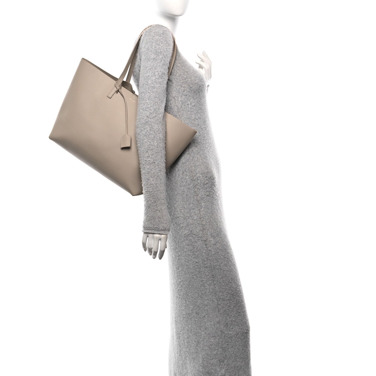 Calfskin Large Shopping Tote Dark Beige