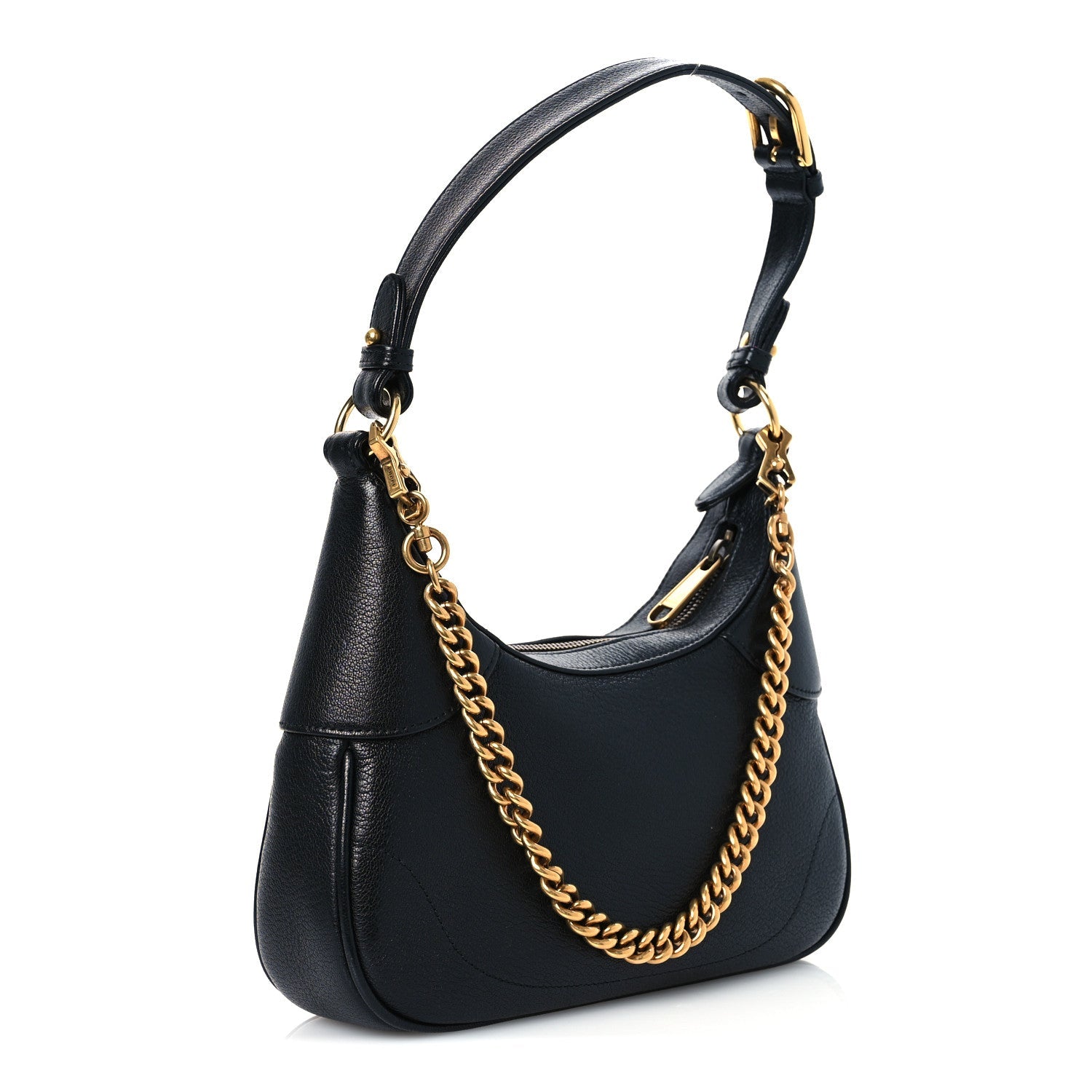 Goatskin Small Aphrodite Shoulder Bag Black