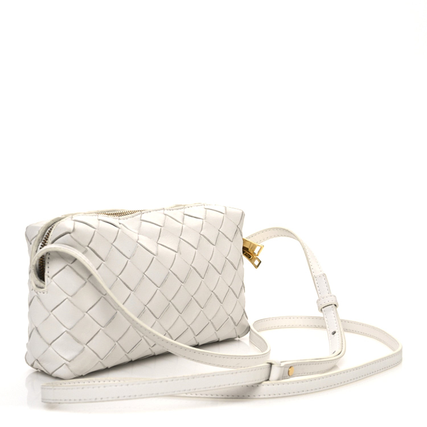 Nappa Intrecciato Candy Loop Camera Bag White