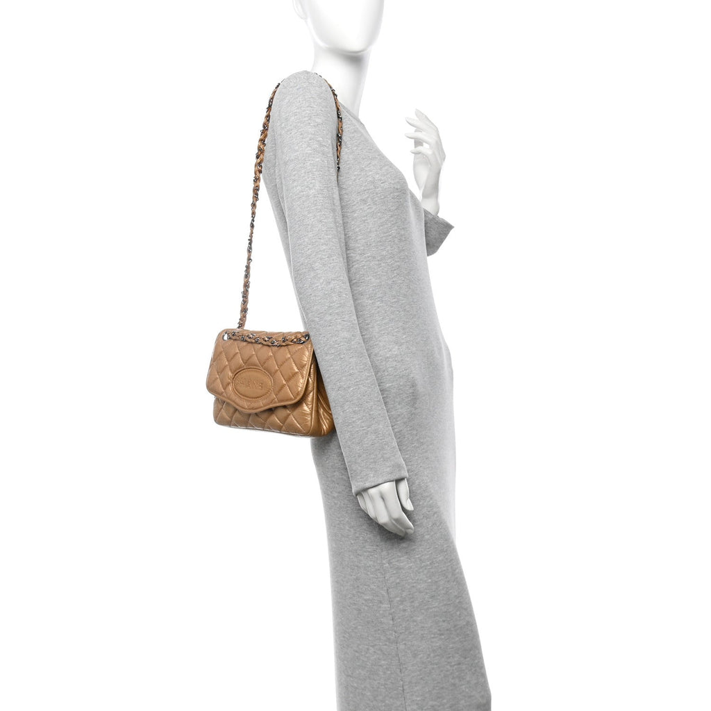Aged Calfskin Vintage Ligne Flap Gold