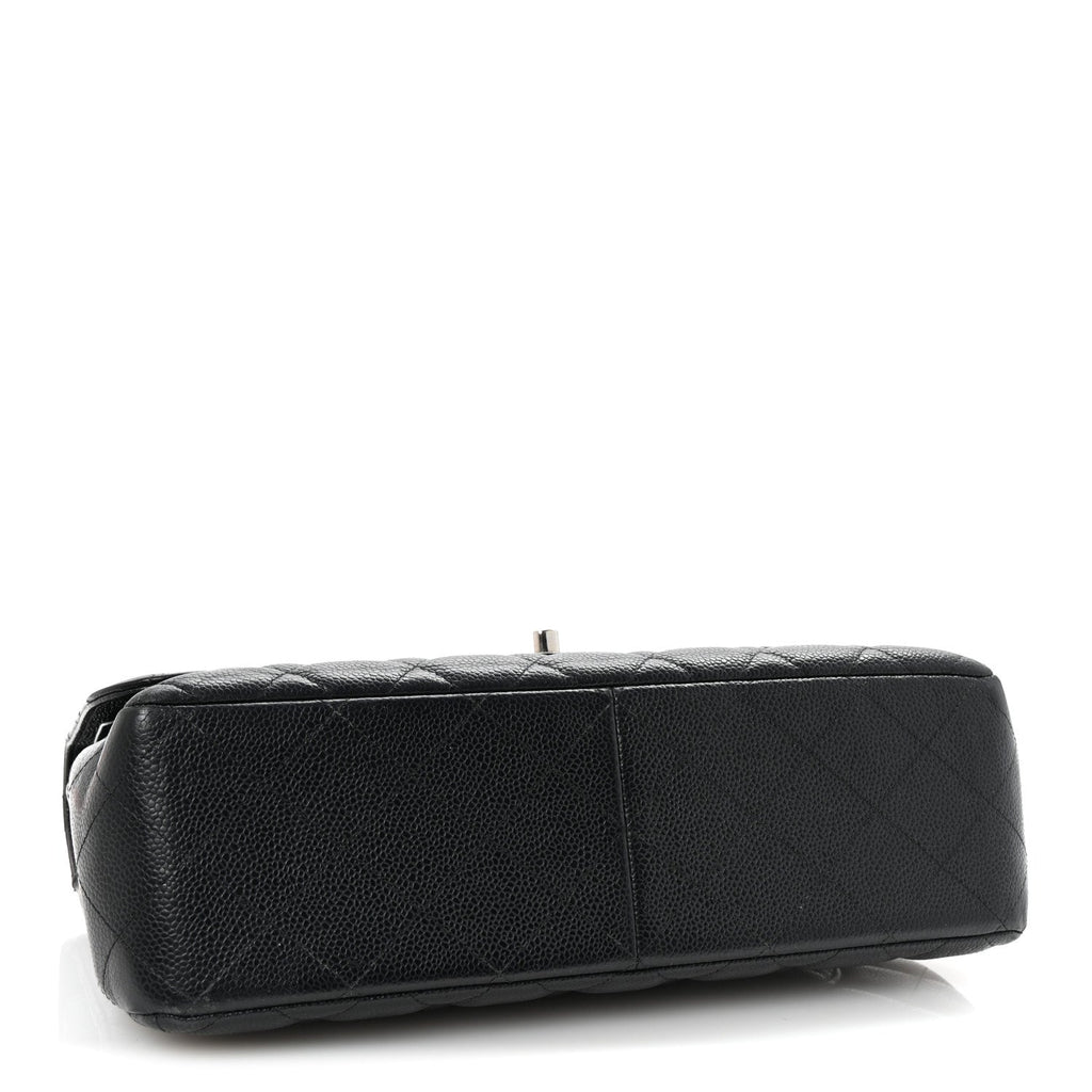 Caviar Quilted Jumbo Double Flap Black