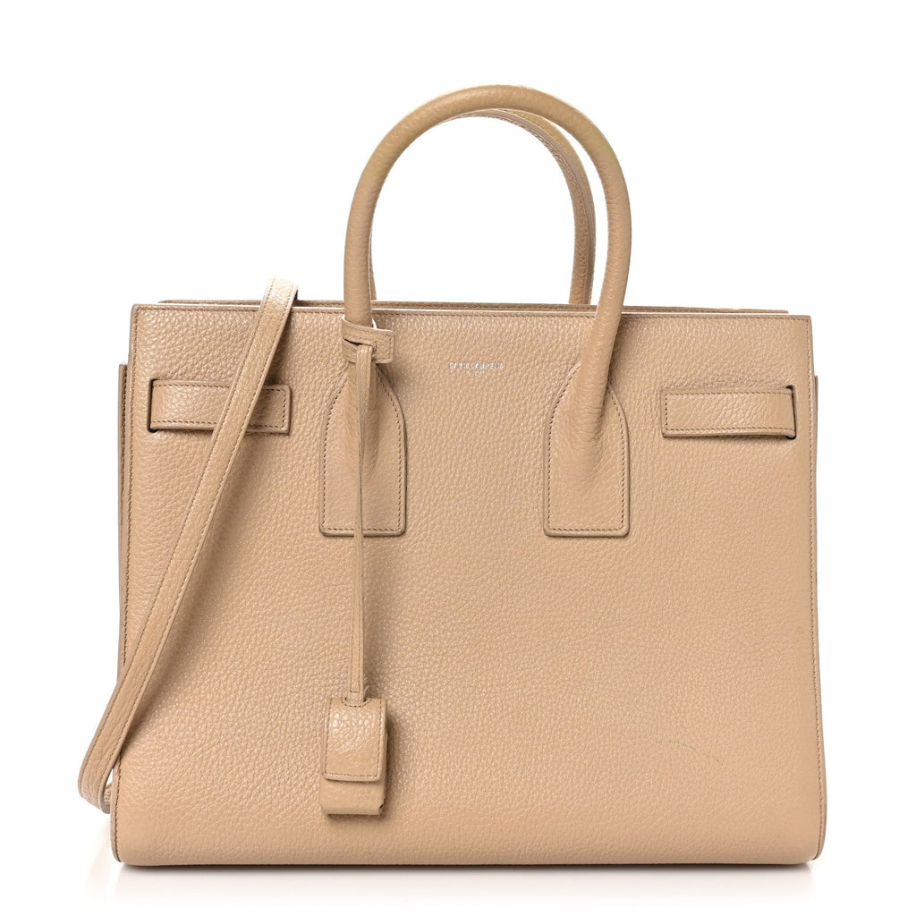 Grained Calfskin Small Sac De Jour Dark Beige