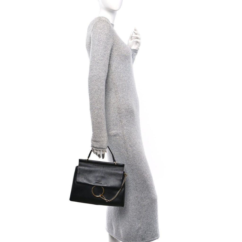 Calfskin Medium Shoulder Bag Black