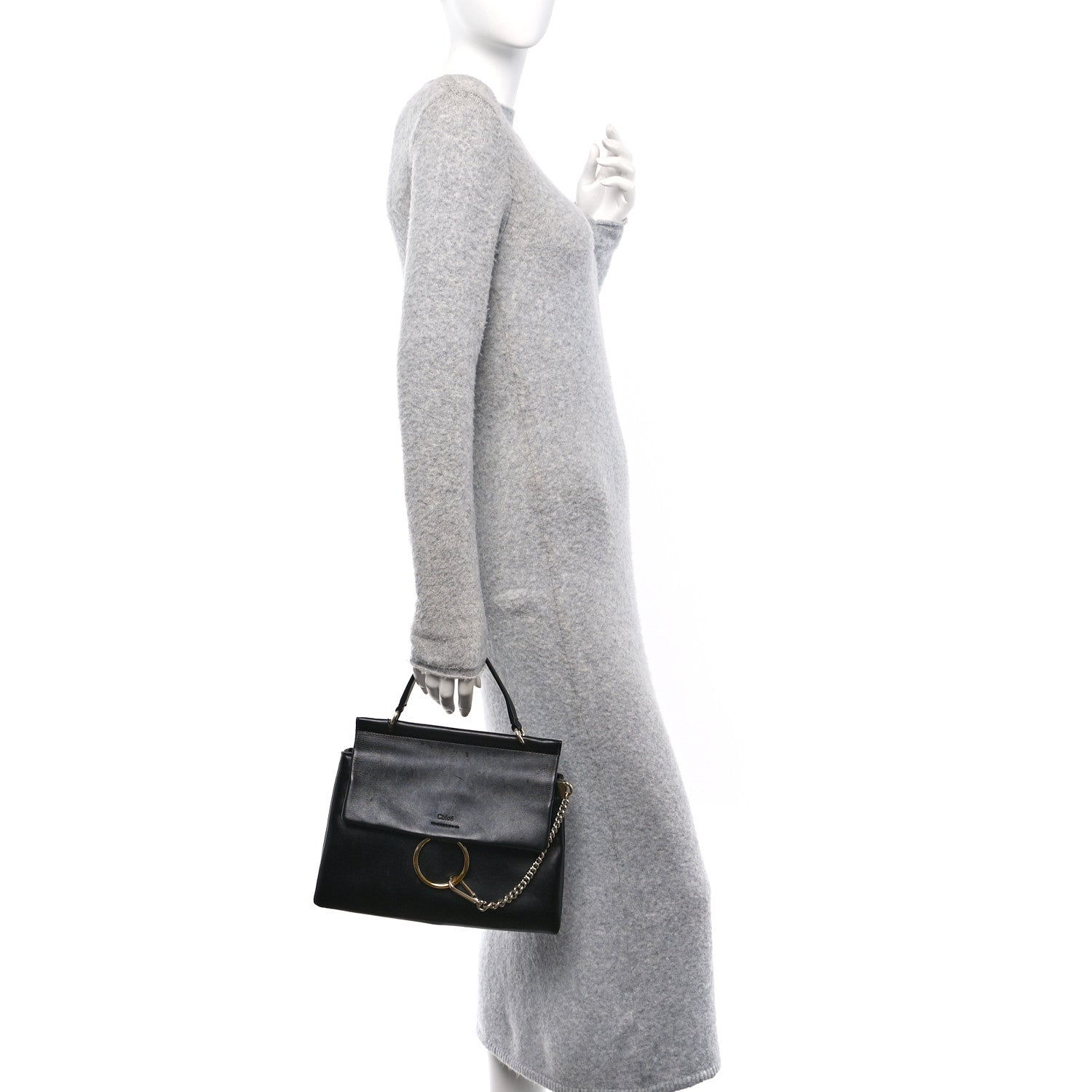 Calfskin Medium Shoulder Bag Black